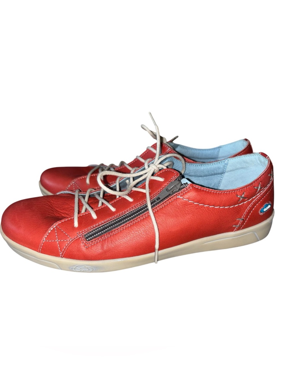 Cloud Aika Red Leather Zipper European Comfort Sneakers 41 10.5/11